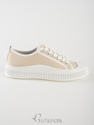 Beige Women's Platform Sneakers