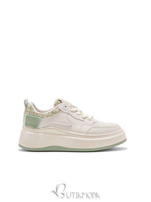 Stylish Beige Sneakers on Thick Sole