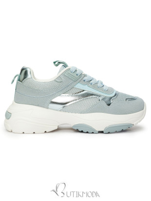 Blue Women's Sports Shoes with Thick Sole