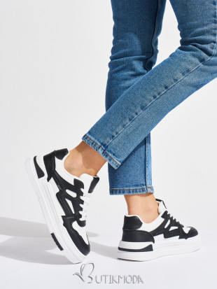 Black and White Platform Sneakers