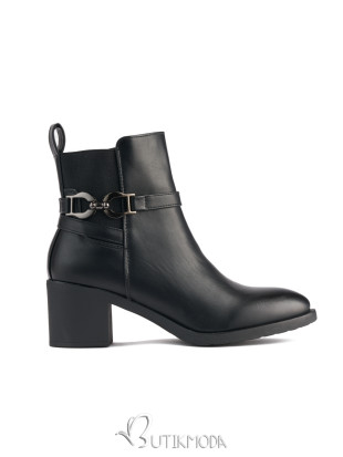 Black Ankle Boots with Block Heel