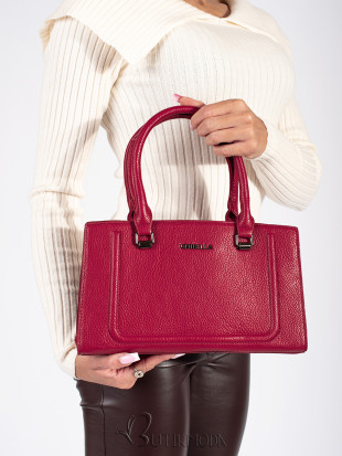 Red Classic Women's Handbag with Detachable Strap