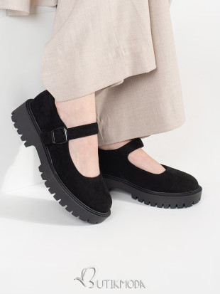 Black Suede Platform Loafers