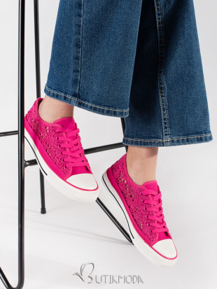 Pink Perforated Sneakers