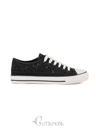 Black Perforated Sneakers