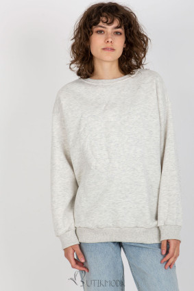 Gray Women's Sweatshirt with Embroidery