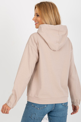 Beige Women's Hoodie with Pocket