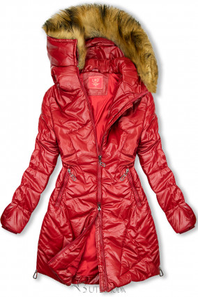 Red shiny winter jacket