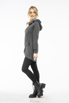 Graphite asymmetric hoodie