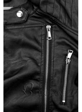 Faux leather jacket in black