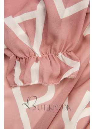 Light pink midi dress with alphabet pattern