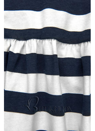 Blue-white loose striped dress I.