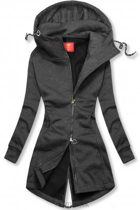 Basic zip-up hoodie in dark gray