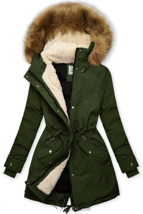 Classic winter parka army green/beige