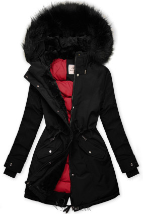 Classic winter parka black/red