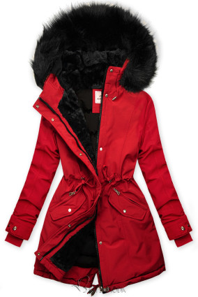 Classic winter parka red/black