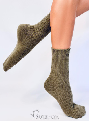 Khaki warm women's socks