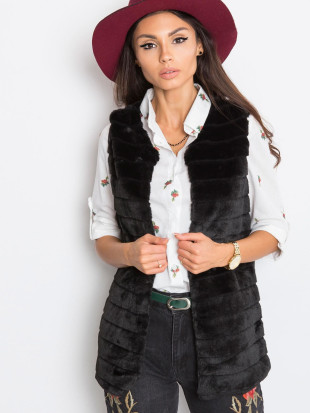 OCH BELLA Black Fur Vest
