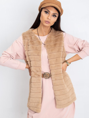 OCH BELLA Beige Fur Vest
