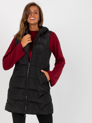 Black Long Padded Vest
