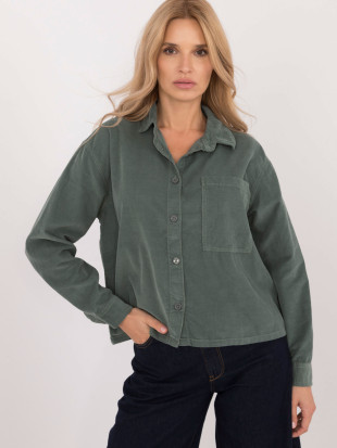 Elegant Women's Shirt in Dark Green