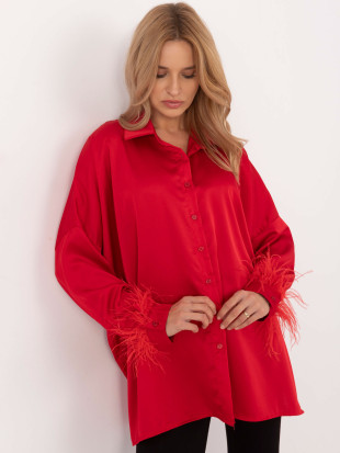 Elegant Red Blouse with Long Sleeves
