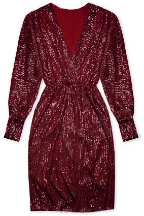 Wine red dress with sequins
