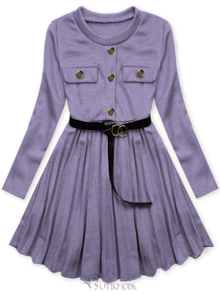 Purple girl's dress with a belt