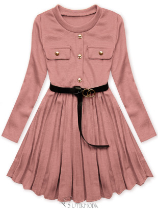 Old pink girl's dress with a belt