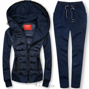 Dark blue LHD tracksuit with combined materials