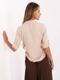 Beige RUE PARIS Shirt with Drawstrings