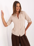 Beige RUE PARIS Shirt with Drawstrings