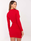 Red Mini Dress with Long Sleeves