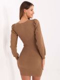 Camel Long Sleeve Dress by RUE PARIS