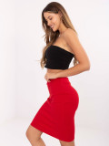 RUE PARIS Red Pencil Skirt