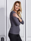 Gray Women's Blouse with Lace-Up Neckline