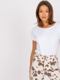 White Women's T-Shirt with Back Neckline Fire