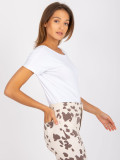 White Women's T-Shirt with Back Neckline Fire