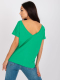Green Basic Cotton T-Shirt Fire