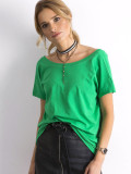 Green Basic Cotton T-Shirt Fire