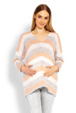 Maternity Sweater with Tricolor Stripes