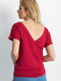 Burgundy Back-Open T-Shirt