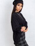 Black Cotton Basic Hoodie