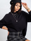 Black Cotton Basic Hoodie