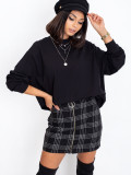 Black Cotton Basic Hoodie