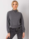 Dark Gray Basic Sweater with Turtleneck