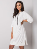 Ecru Cotton Dress with Zipper