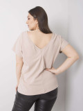 Beige Plus Size Cotton T-Shirt