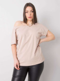 Beige Plus Size Cotton T-Shirt