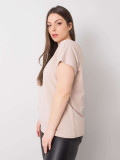 Beige Plus Size Cotton T-Shirt